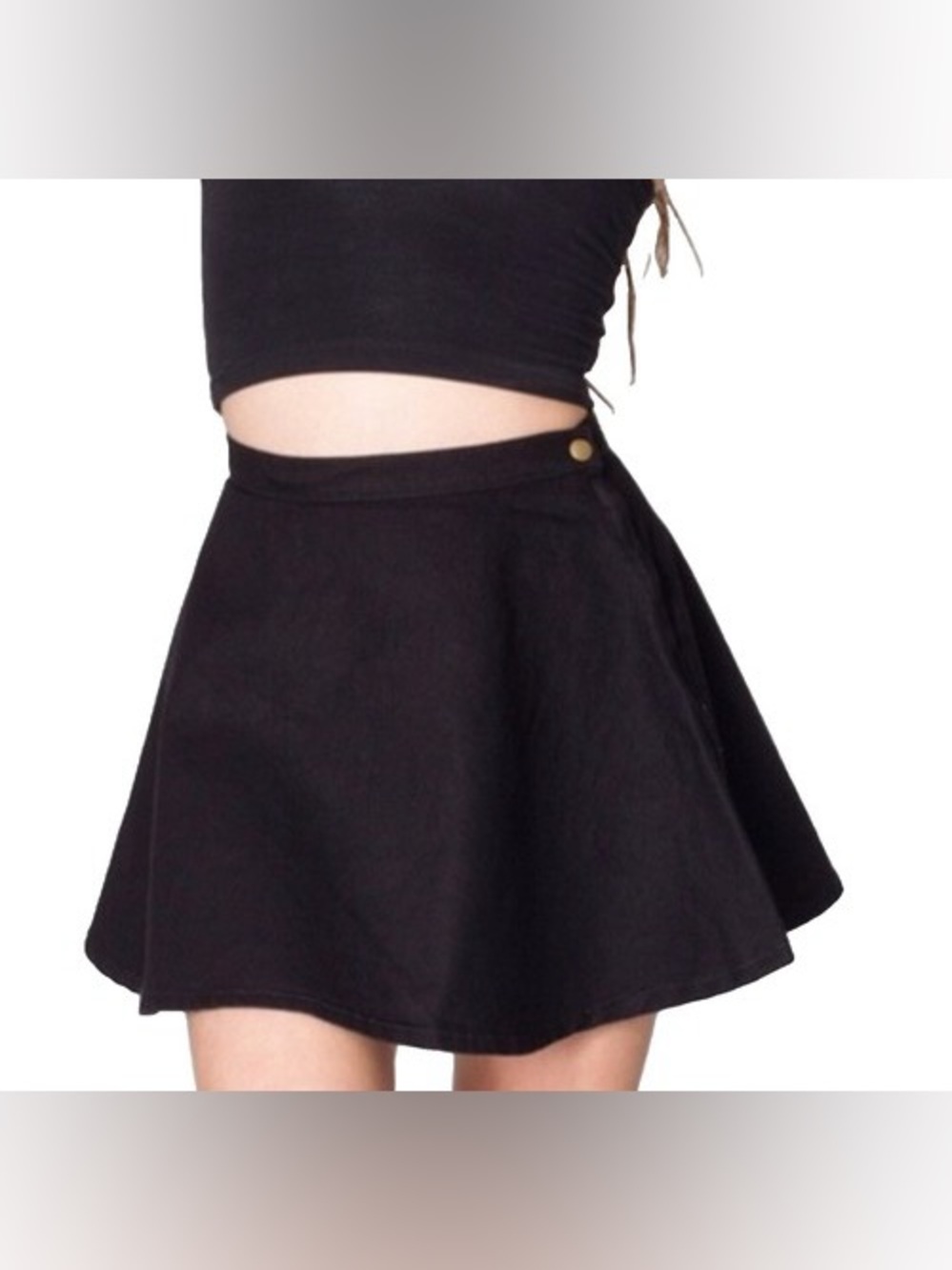American apparel black denim circle skirt size medium